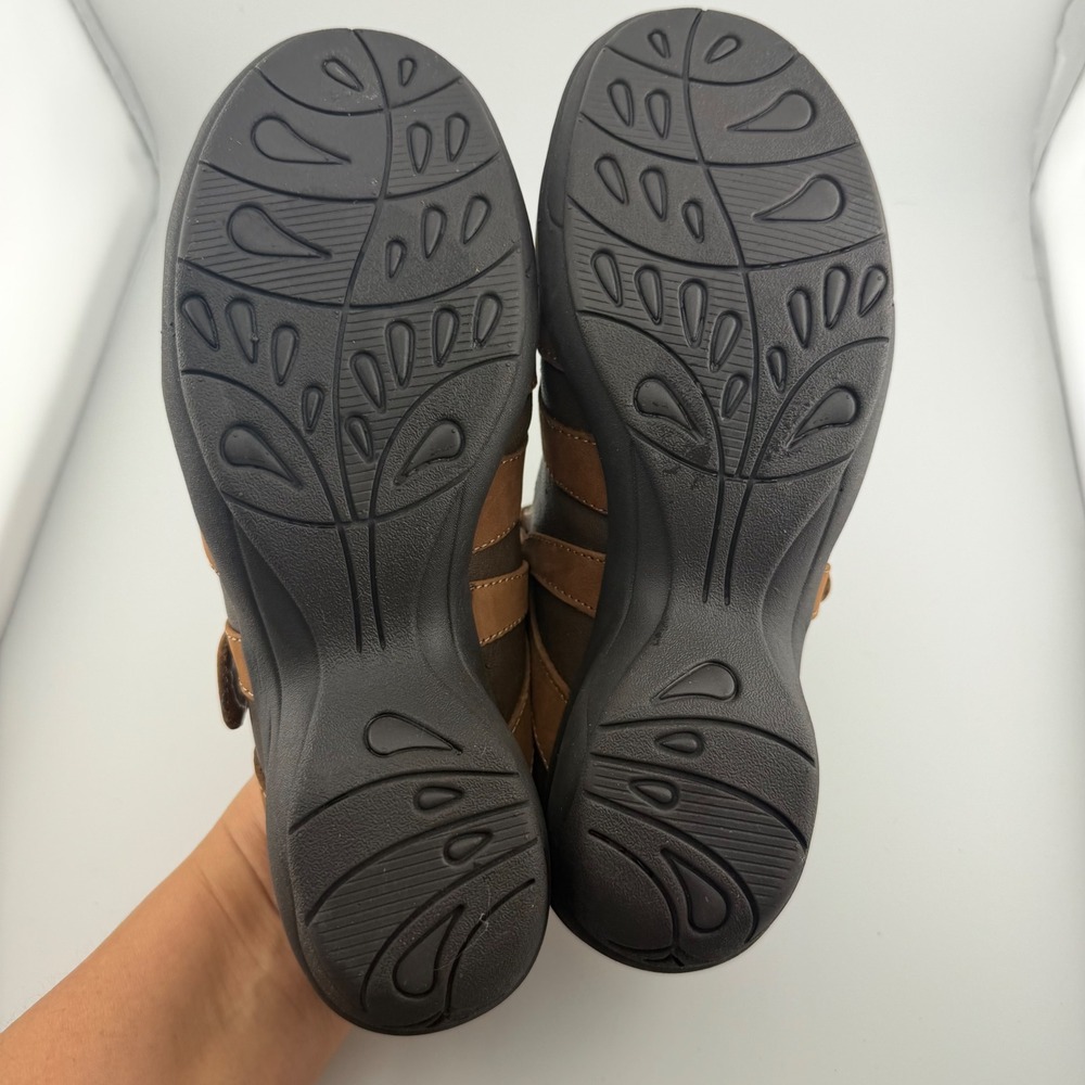 White Mountain Mary Jane Mules Women Size 6M Brown Leather Clogs 2.5" Wedge - Picture 7 of 9